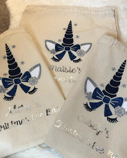 Unicorn Christmas Drawstring bag